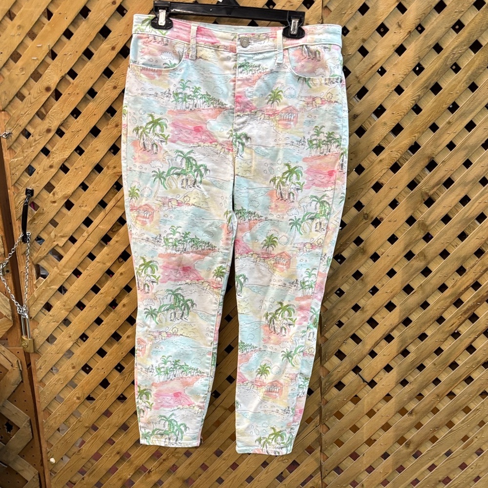 Talbots Flawless Multicolor High-Waist Coastal Beaches Jegging Crops